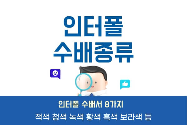 인터폴-수배-종류-8가지적색-청색-녹색-황색-흑색-오렌지색-보라색-등