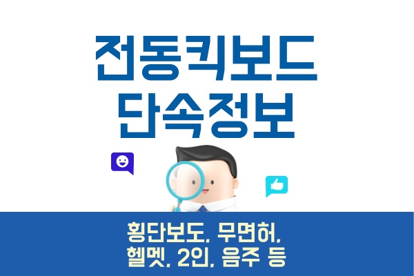 전동킥보드-단속횡단보도-무면허-헬멧-벌금-범칙금